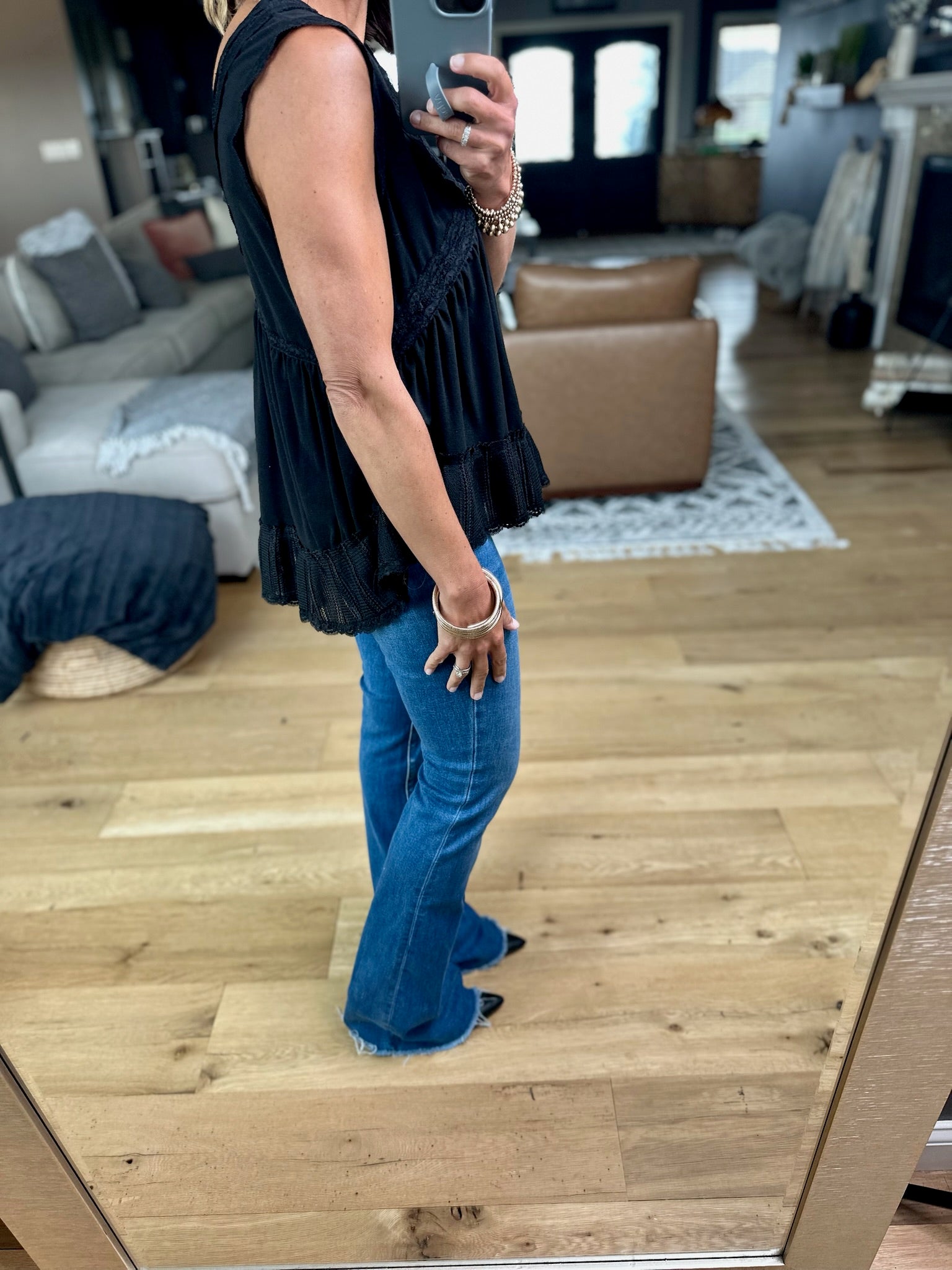 Now Is The Time Lace-Trim Top-POL YKt813-Anna Kaytes Boutique, Women's Fashion Boutique in Grinnell, Iowa