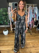 Over Again Patterned Jumpsuit-Jumpsuits-Very J-Anna Kaytes Boutique, Women's Fashion Boutique in Grinnell, Iowa