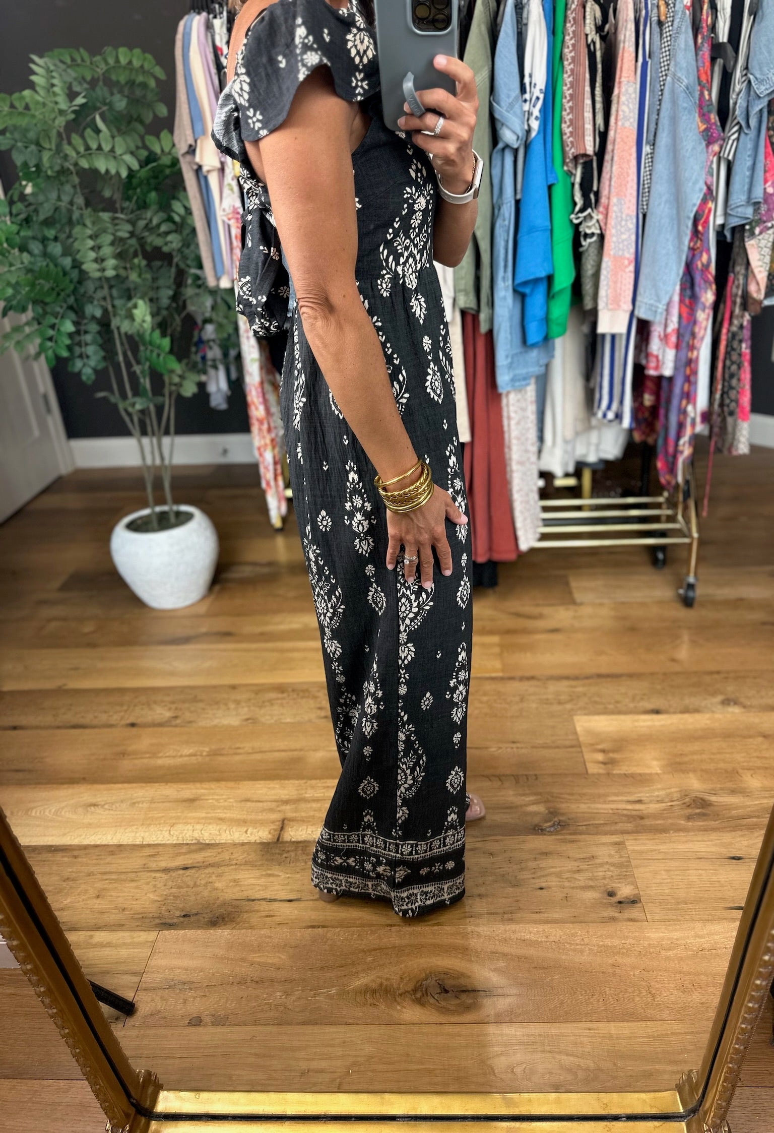 Over Again Patterned Jumpsuit-Jumpsuits-Very J-Anna Kaytes Boutique, Women's Fashion Boutique in Grinnell, Iowa