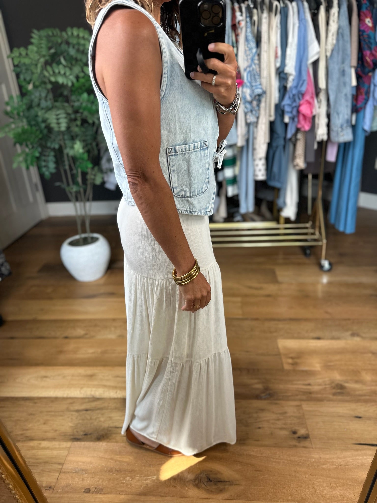 On Cloud 9 Denim Vest-Sleeveless-Very J-Anna Kaytes Boutique, Women's Fashion Boutique in Grinnell, Iowa