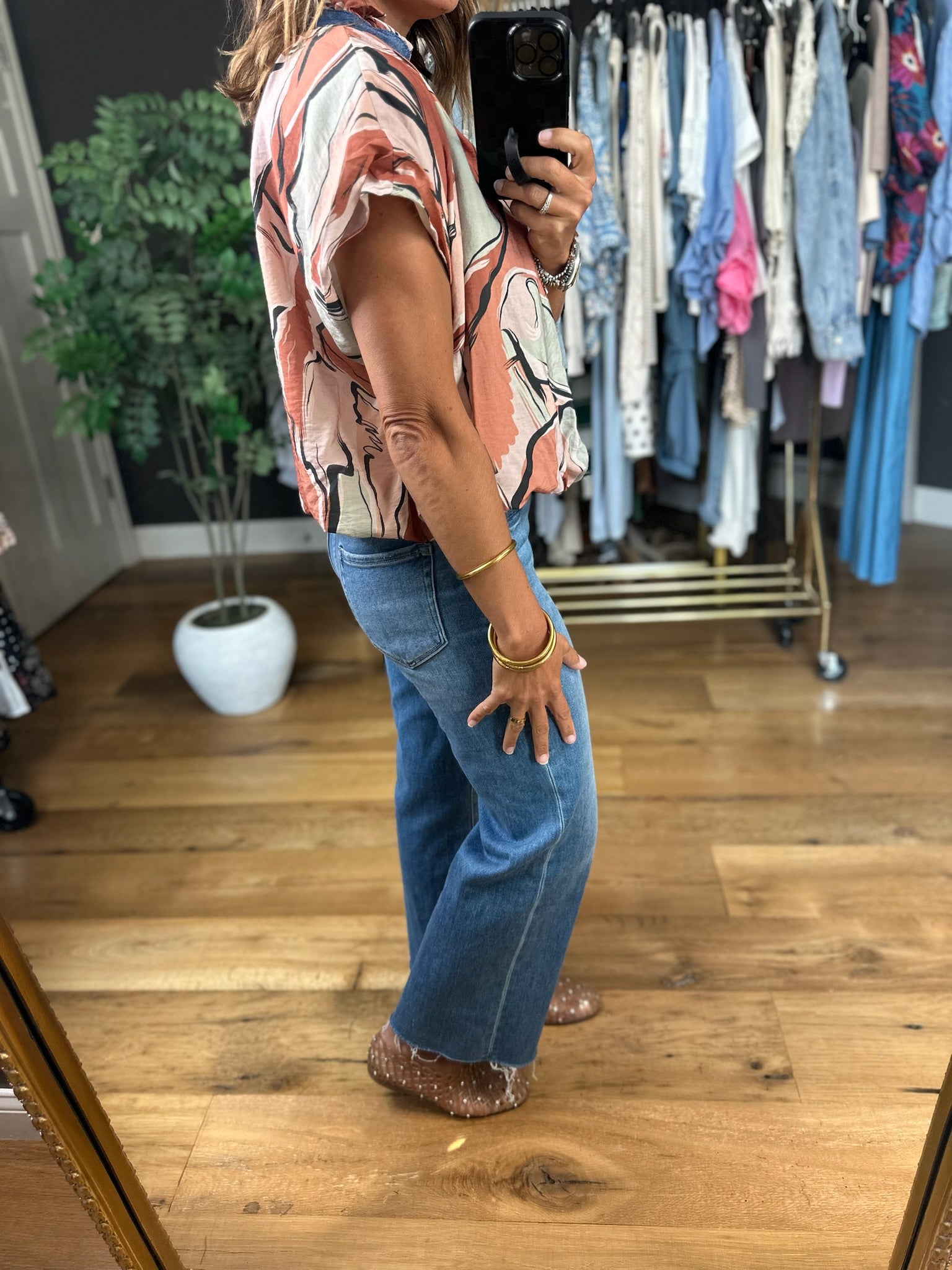 Heard You Right Patterned Top-Short Sleeves-THML-Anna Kaytes Boutique, Women's Fashion Boutique in Grinnell, Iowa