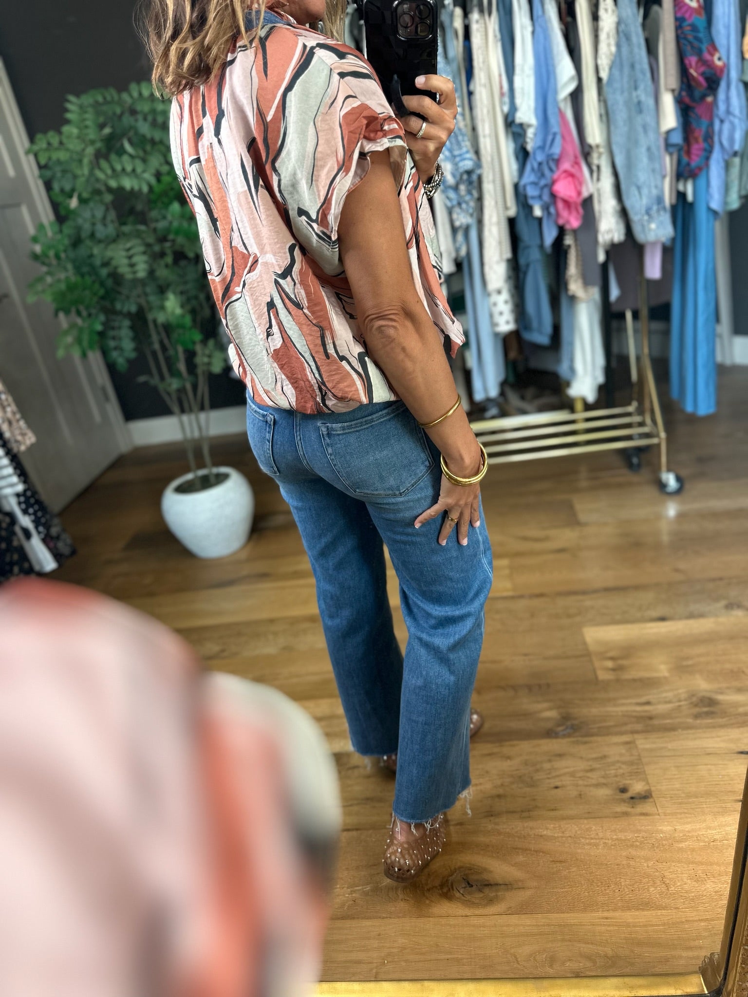 Heard You Right Patterned Top-Short Sleeves-THML-Anna Kaytes Boutique, Women's Fashion Boutique in Grinnell, Iowa