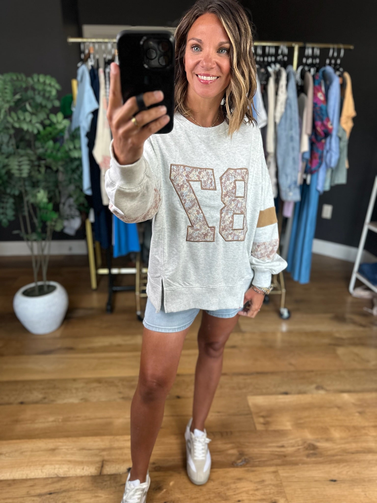 87 Varsity Contrast Crewneck-Sweaters-Easel-Anna Kaytes Boutique, Women's Fashion Boutique in Grinnell, Iowa