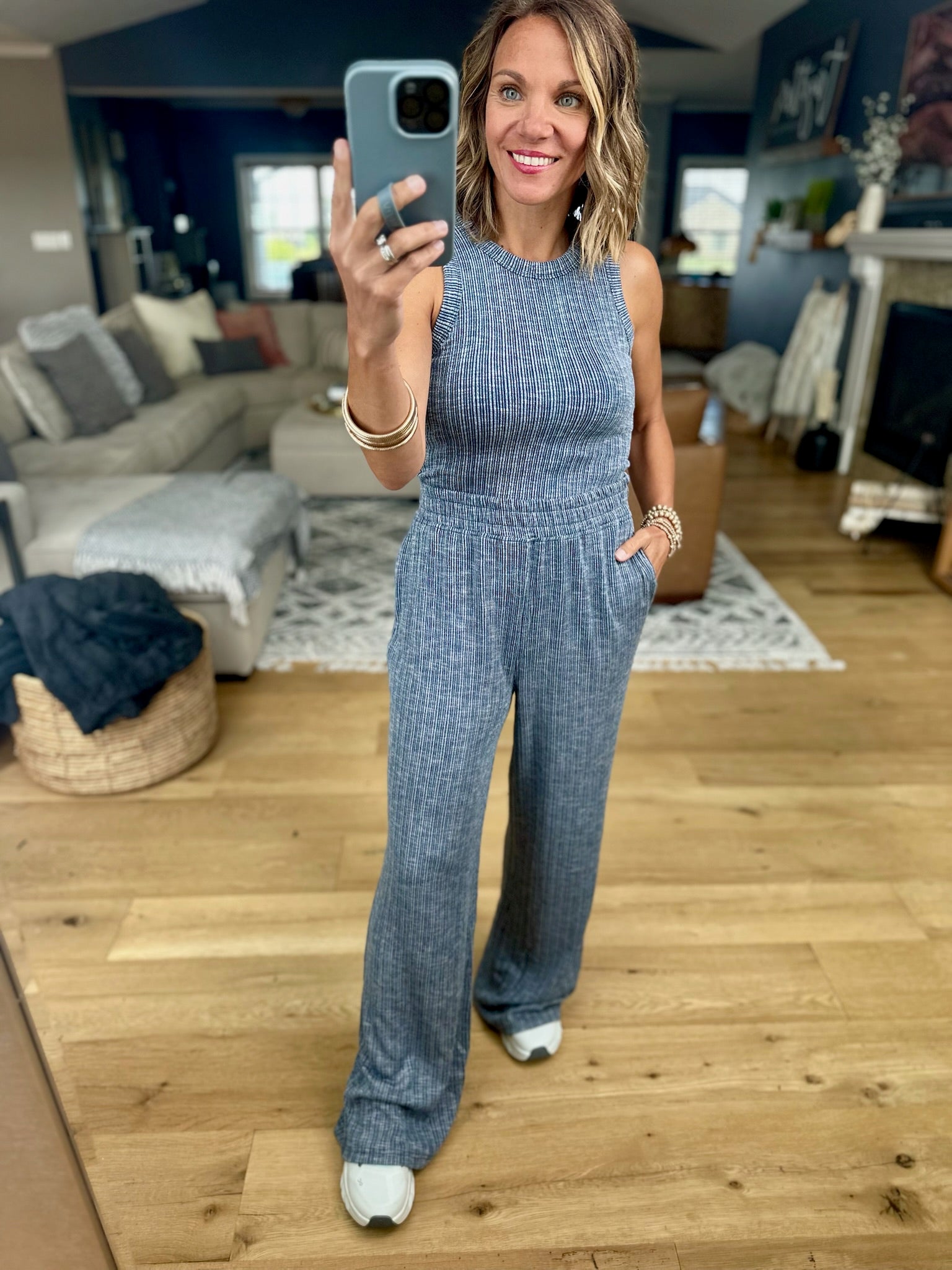 Heading Home Textured Wide Leg Pant + Tank Set-Thread & Supply-Anna Kaytes Boutique, Women's Fashion Boutique in Grinnell, Iowa