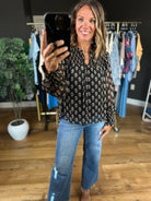 Kept In Line Floral Top-Long Sleeves-ee:some-Anna Kaytes Boutique, Women's Fashion Boutique in Grinnell, Iowa