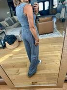 Heading Home Textured Wide Leg Pant + Tank Set-Thread & Supply-Anna Kaytes Boutique, Women's Fashion Boutique in Grinnell, Iowa