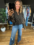 Kept In Line Floral Top-Long Sleeves-ee:some-Anna Kaytes Boutique, Women's Fashion Boutique in Grinnell, Iowa