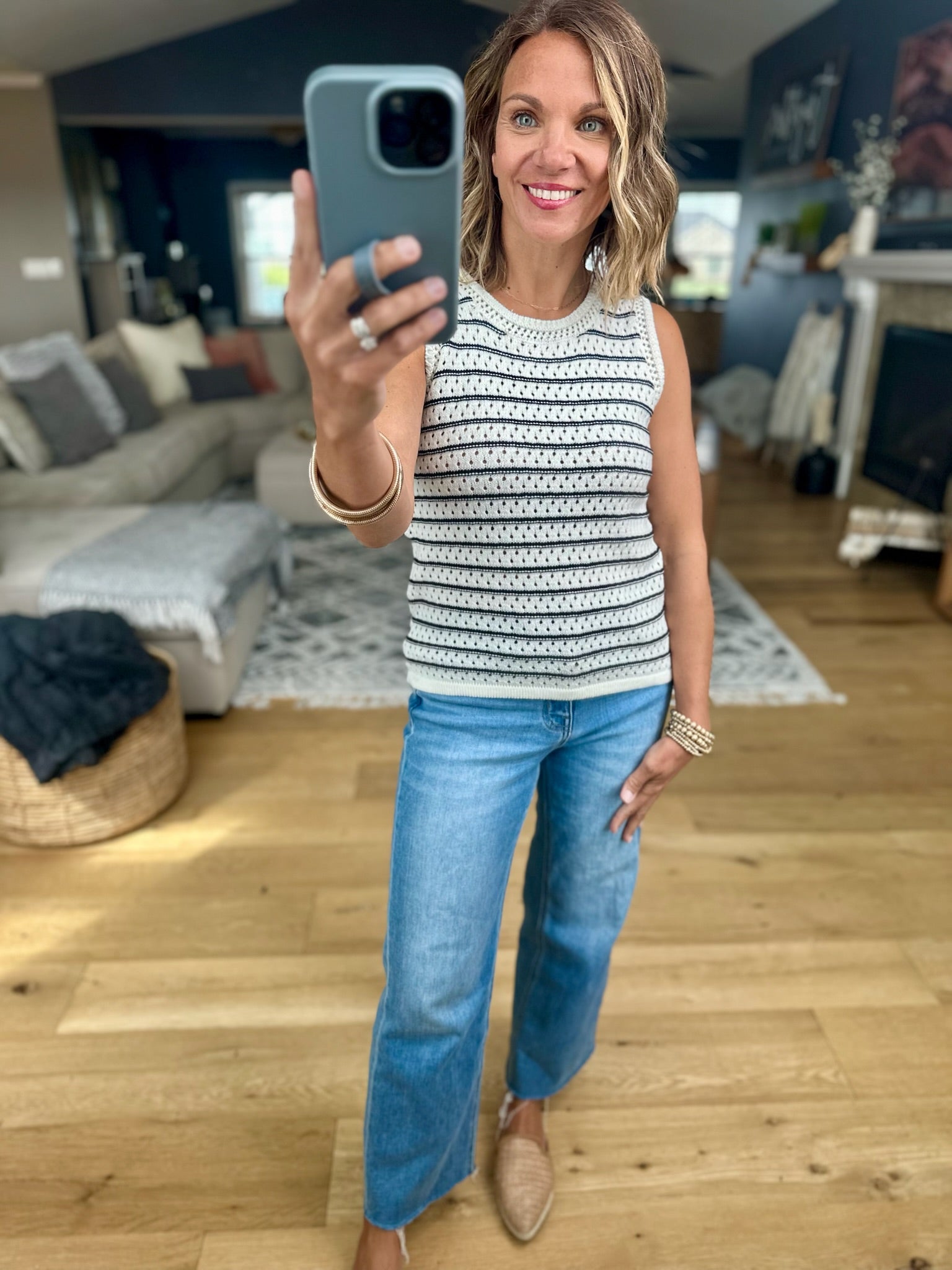 Intentional Style Striped Knit Top-Be Cool-Anna Kaytes Boutique, Women's Fashion Boutique in Grinnell, Iowa