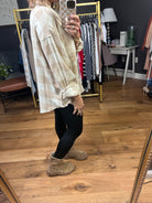 Fall Morning Plaid Button-Down Top - Taupe/Natural-Wishlist-Anna Kaytes Boutique, Women's Fashion Boutique in Grinnell, Iowa