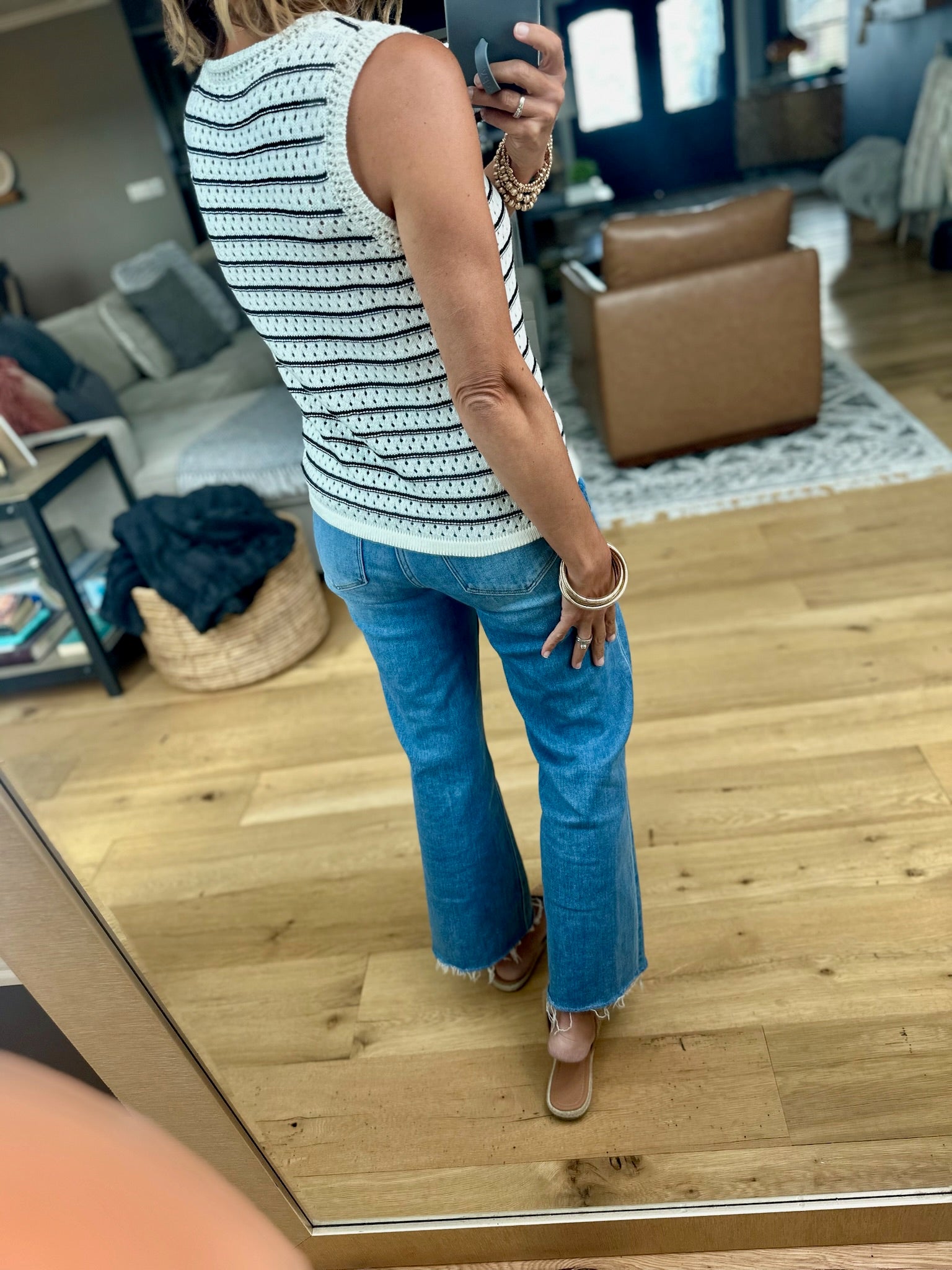 Intentional Style Striped Knit Top-sweaters-Be Cool-Anna Kaytes Boutique, Women's Fashion Boutique in Grinnell, Iowa