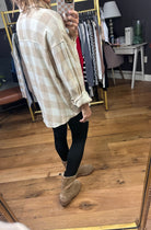 Fall Morning Plaid Button-Down Top - Taupe/Natural-Wishlist-Anna Kaytes Boutique, Women's Fashion Boutique in Grinnell, Iowa