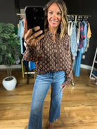 Kept In Line Floral Top-Long Sleeves-ee:some-Anna Kaytes Boutique, Women's Fashion Boutique in Grinnell, Iowa