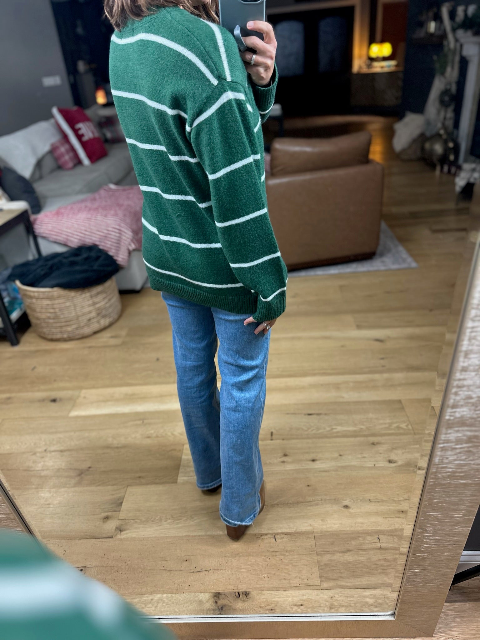 Up To You Striped Crew Sweater-Sweaters-Zenana-Anna Kaytes Boutique, Women's Fashion Boutique in Grinnell, Iowa