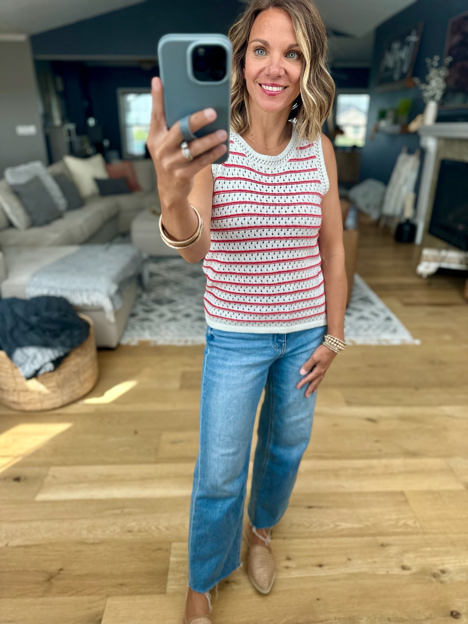 Intentional Style Striped Knit Top-sweaters-Be Cool-Anna Kaytes Boutique, Women's Fashion Boutique in Grinnell, Iowa