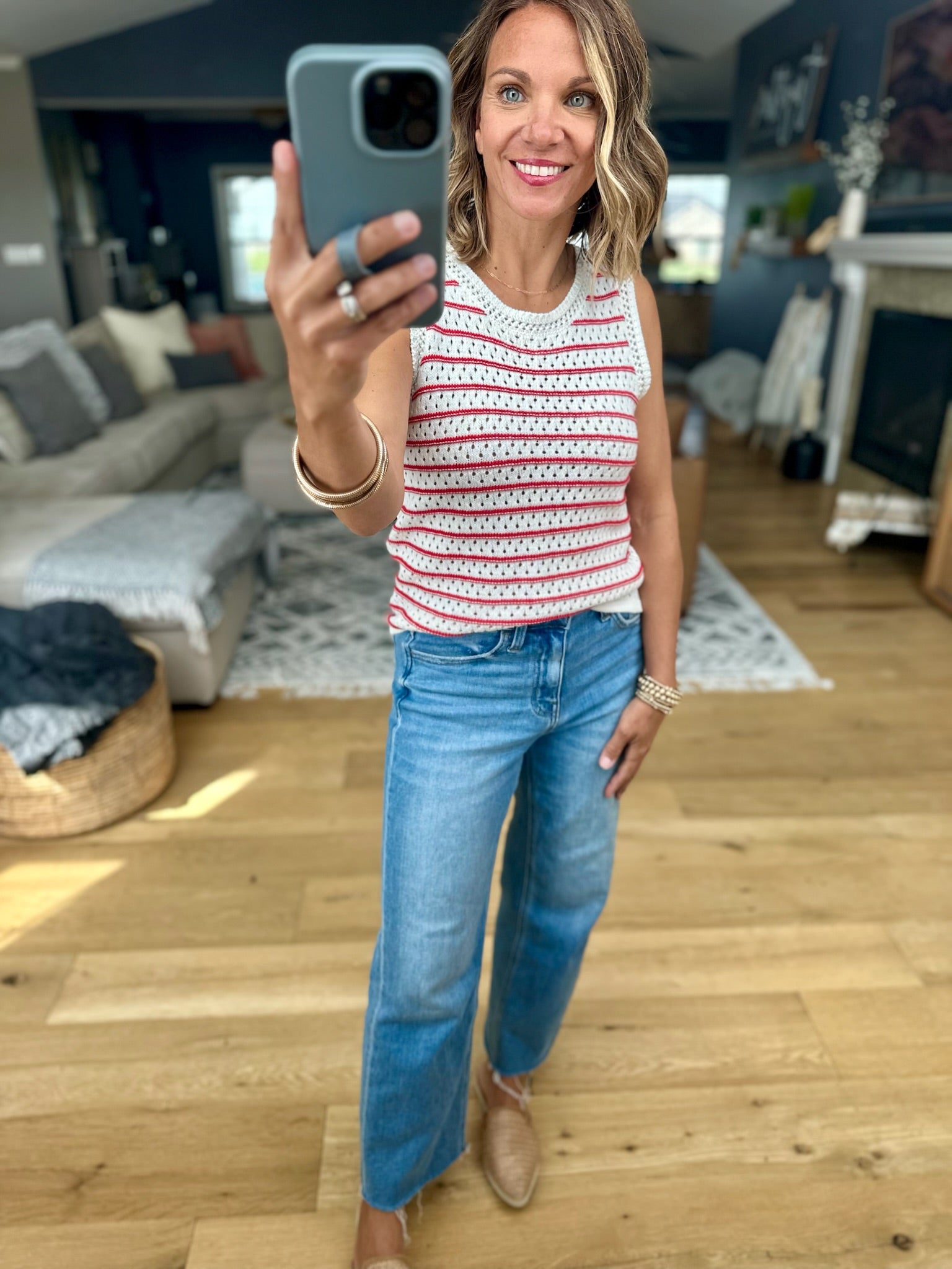 Intentional Style Striped Knit Top-sweaters-Be Cool-Anna Kaytes Boutique, Women's Fashion Boutique in Grinnell, Iowa