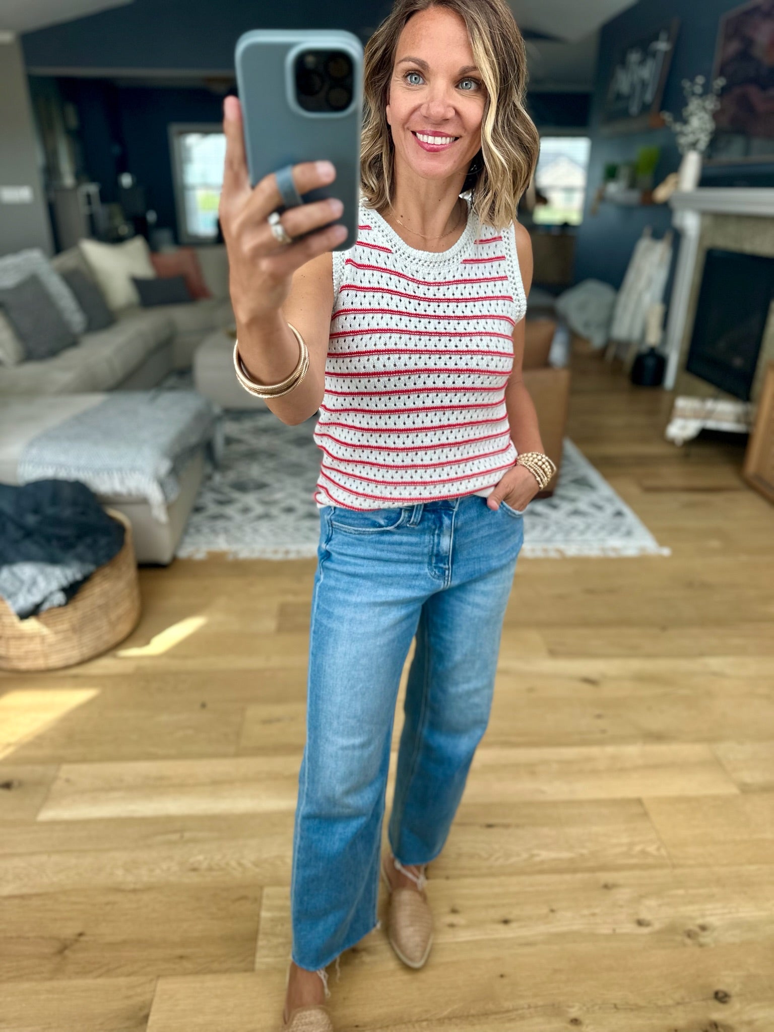 Intentional Style Striped Knit Top-sweaters-Be Cool-Anna Kaytes Boutique, Women's Fashion Boutique in Grinnell, Iowa