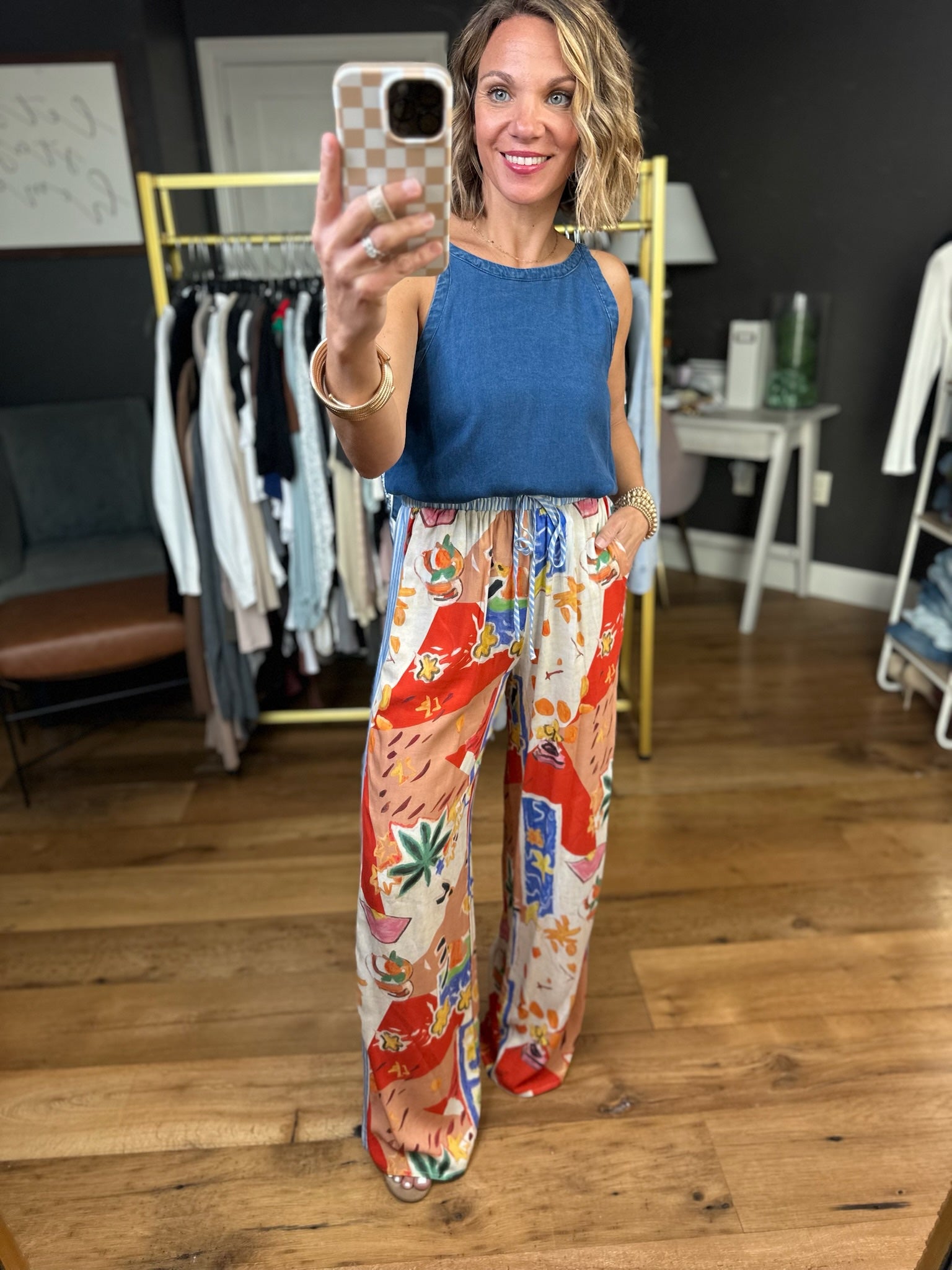 On Island Time Wide-Leg Pant - Multi-Anna Kaytes Boutique-Anna Kaytes Boutique, Women's Fashion Boutique in Grinnell, Iowa