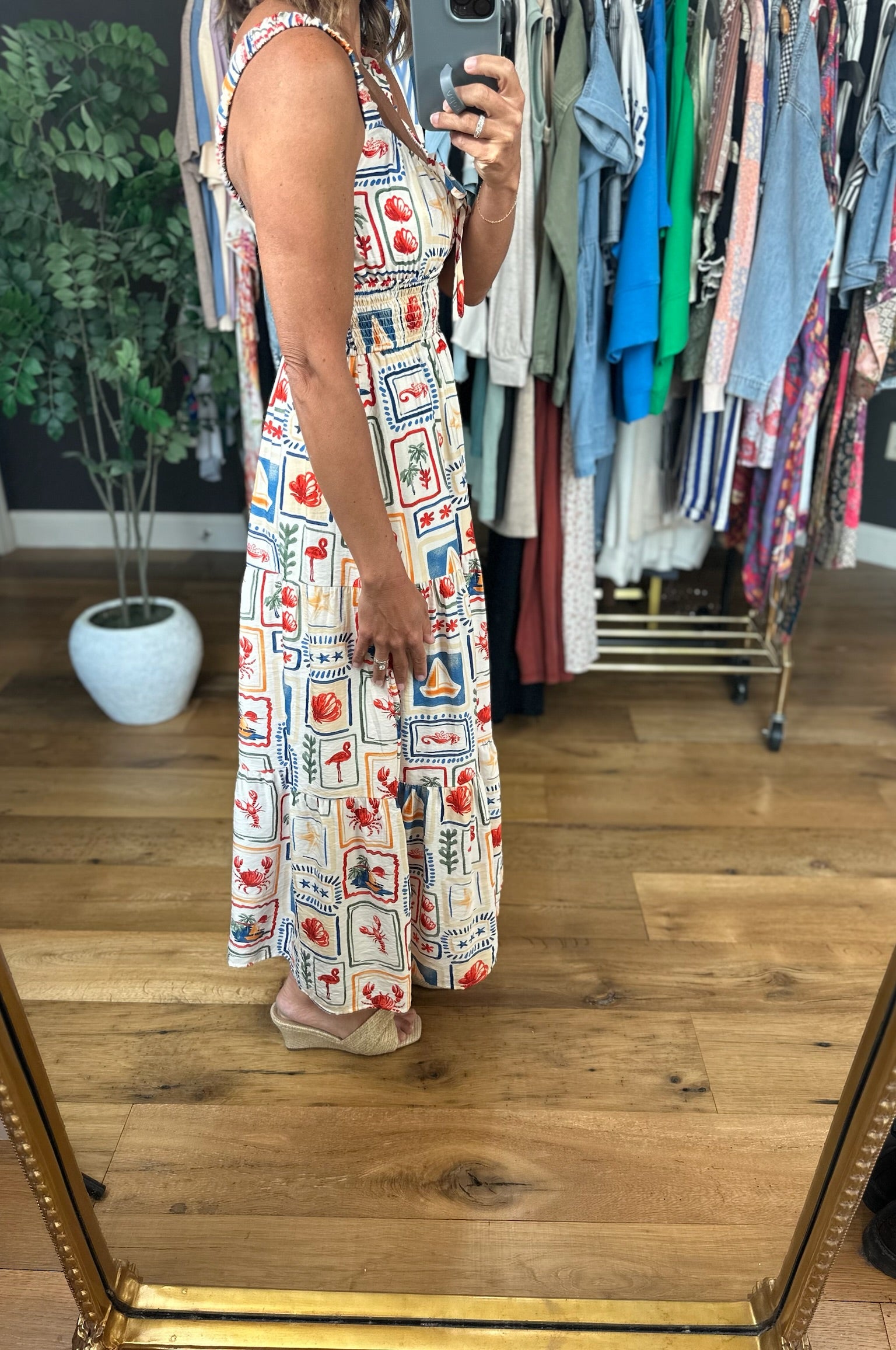 On The Shore Patterned Dress-Dresses-Blu Pepper-Anna Kaytes Boutique, Women's Fashion Boutique in Grinnell, Iowa