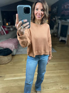 The Chloe Waffle Crew Top-Long Sleeves-By Together-Anna Kaytes Boutique, Women's Fashion Boutique in Grinnell, Iowa