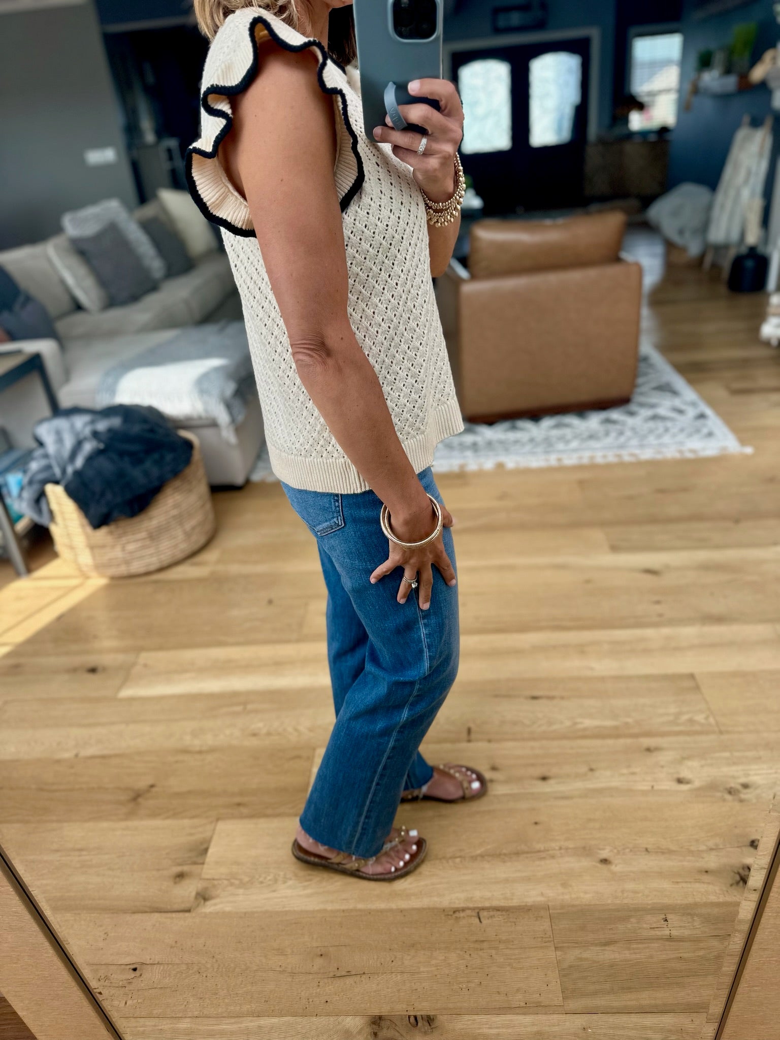 Catch My Eye Flutter-Sleeve Knit Top-Wishlist-Anna Kaytes Boutique, Women's Fashion Boutique in Grinnell, Iowa