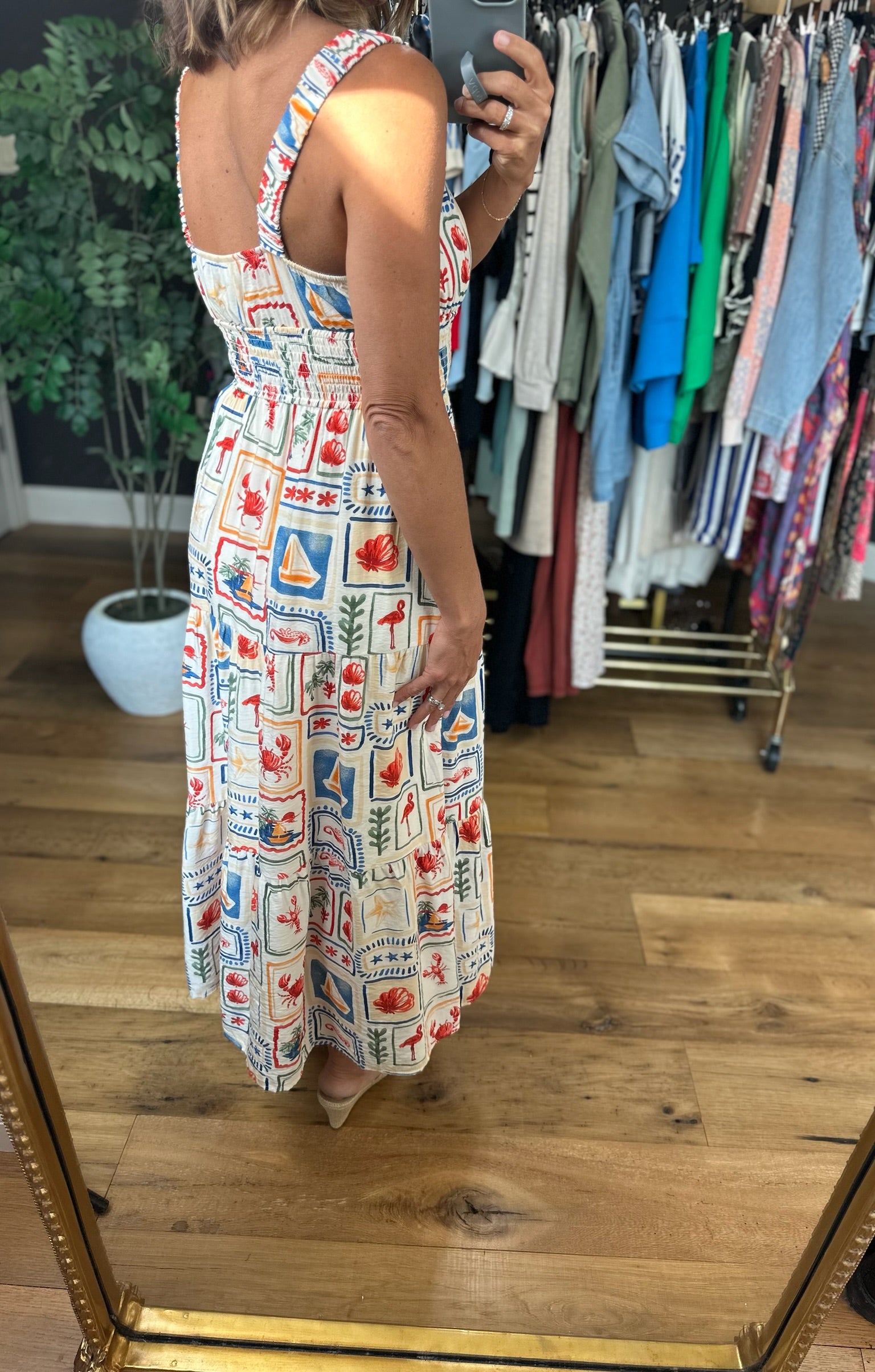 On The Shore Patterned Dress-Dresses-Blu Pepper-Anna Kaytes Boutique, Women's Fashion Boutique in Grinnell, Iowa