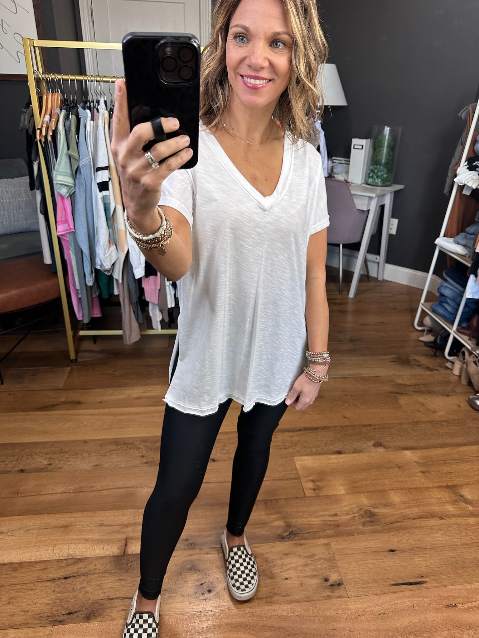 Long Awaited V-Neck Tee - Multiple Options-Short Sleeves-Wasabi & Mint WMT2580-Anna Kaytes Boutique, Women's Fashion Boutique in Grinnell, Iowa