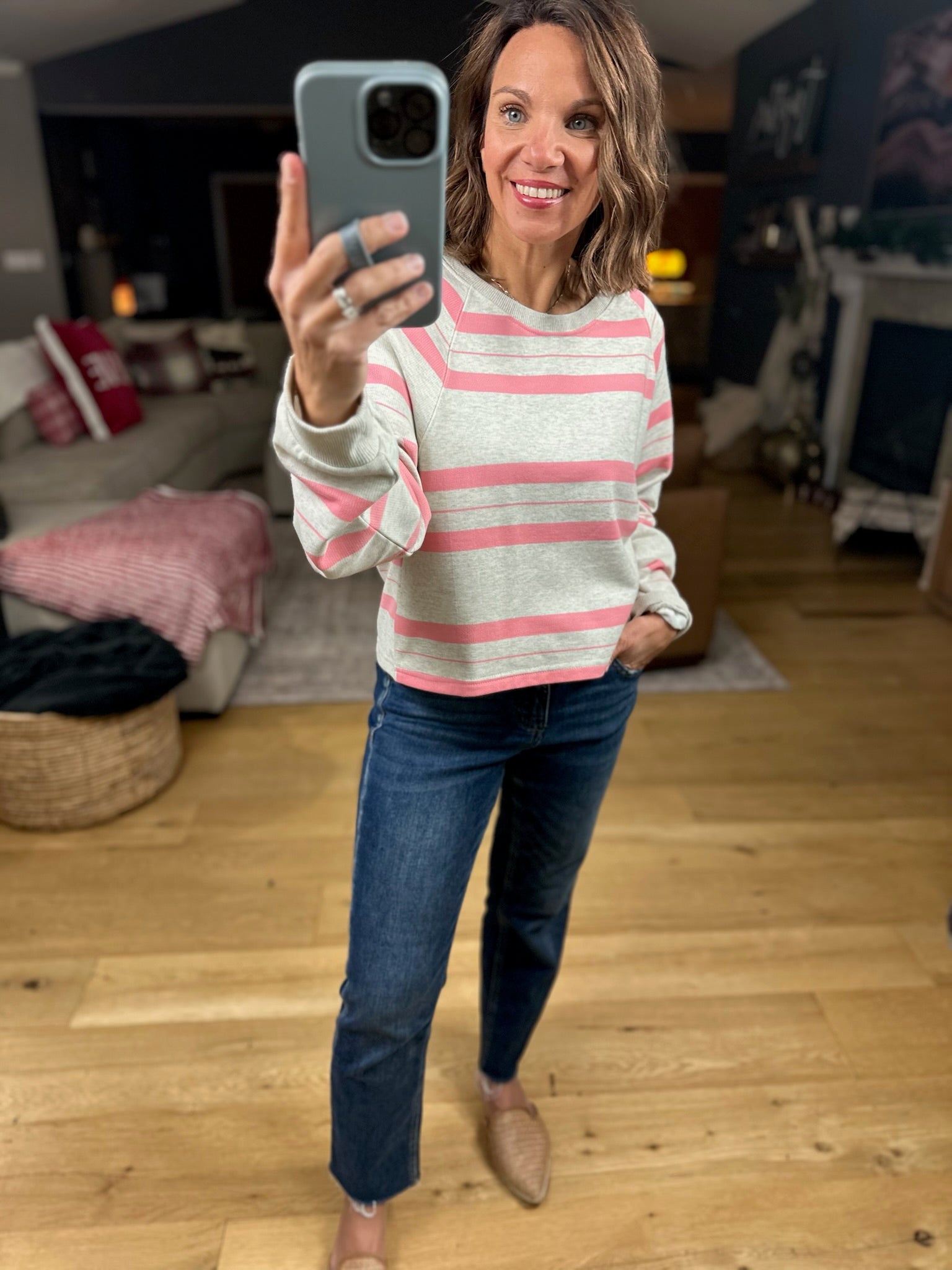 The Ava Striped Crew Top-Long Sleeves-By Together-Anna Kaytes Boutique, Women's Fashion Boutique in Grinnell, Iowa