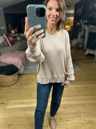 My Theory Waffle Long Sleeve Top-Long Sleeves-By Together-Anna Kaytes Boutique, Women's Fashion Boutique in Grinnell, Iowa