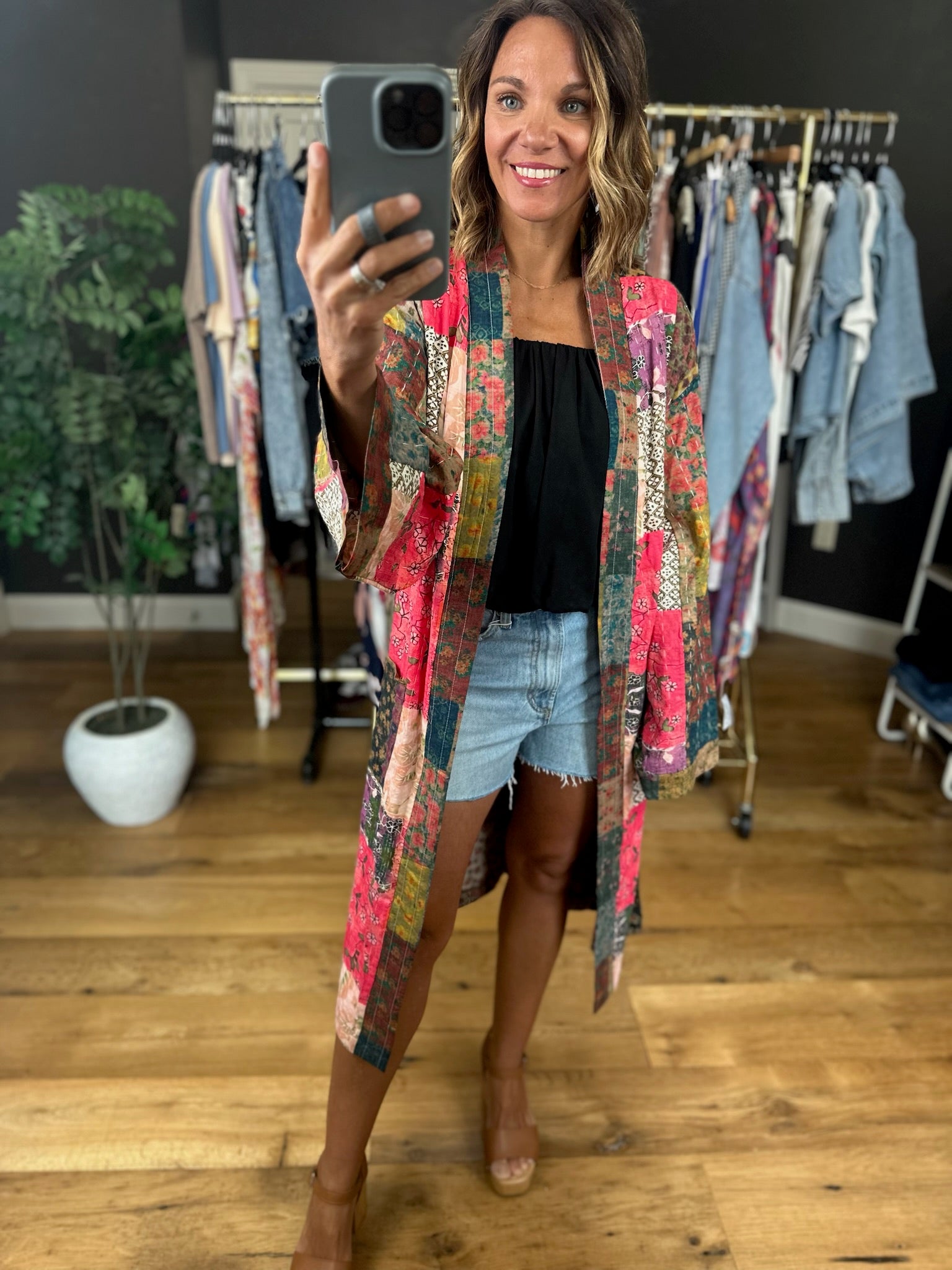 Way Beyond Patchwork Kimono-Sweaters-POL-Anna Kaytes Boutique, Women's Fashion Boutique in Grinnell, Iowa