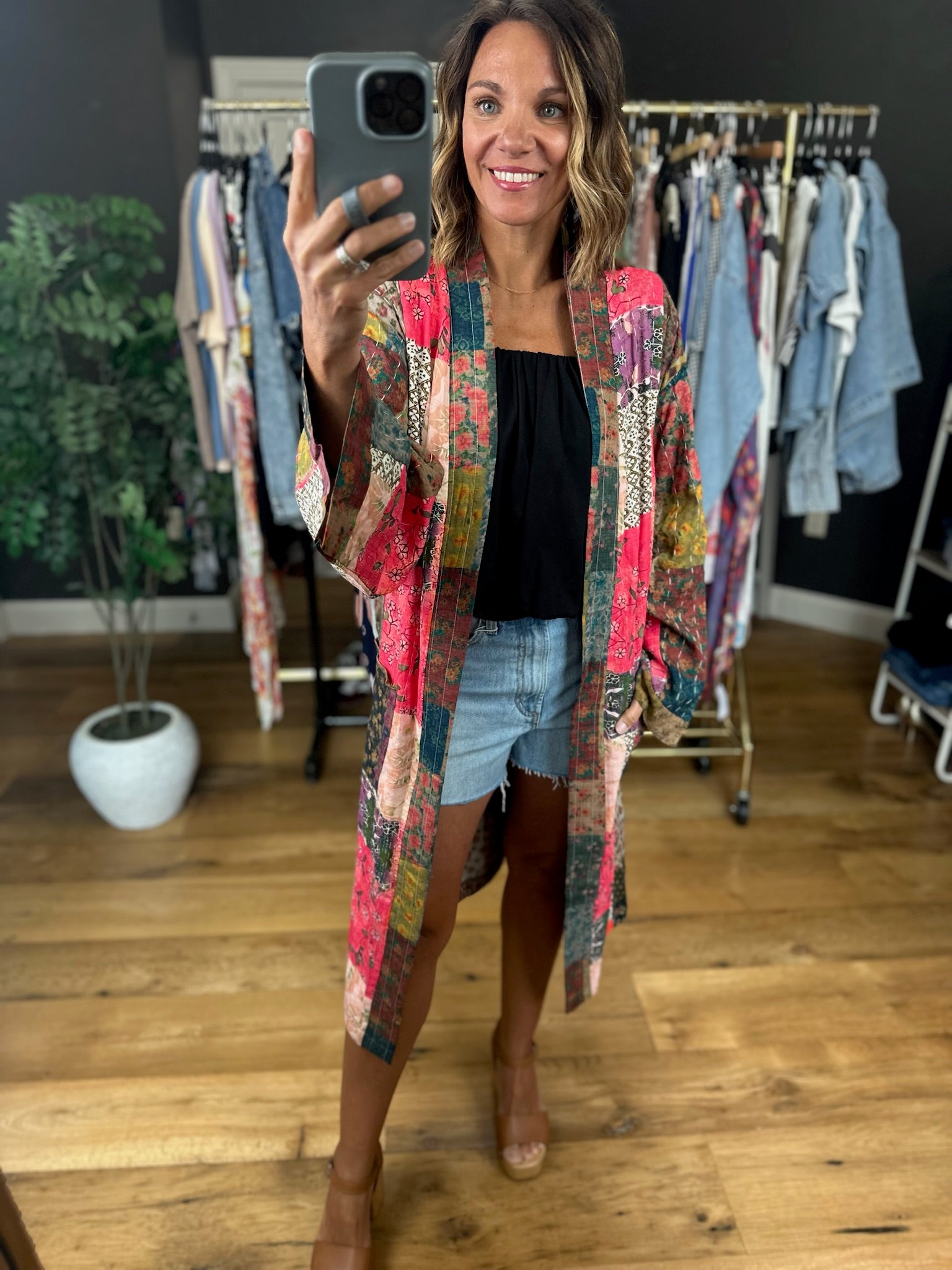 Way Beyond Patchwork Kimono-Sweaters-POL-Anna Kaytes Boutique, Women's Fashion Boutique in Grinnell, Iowa