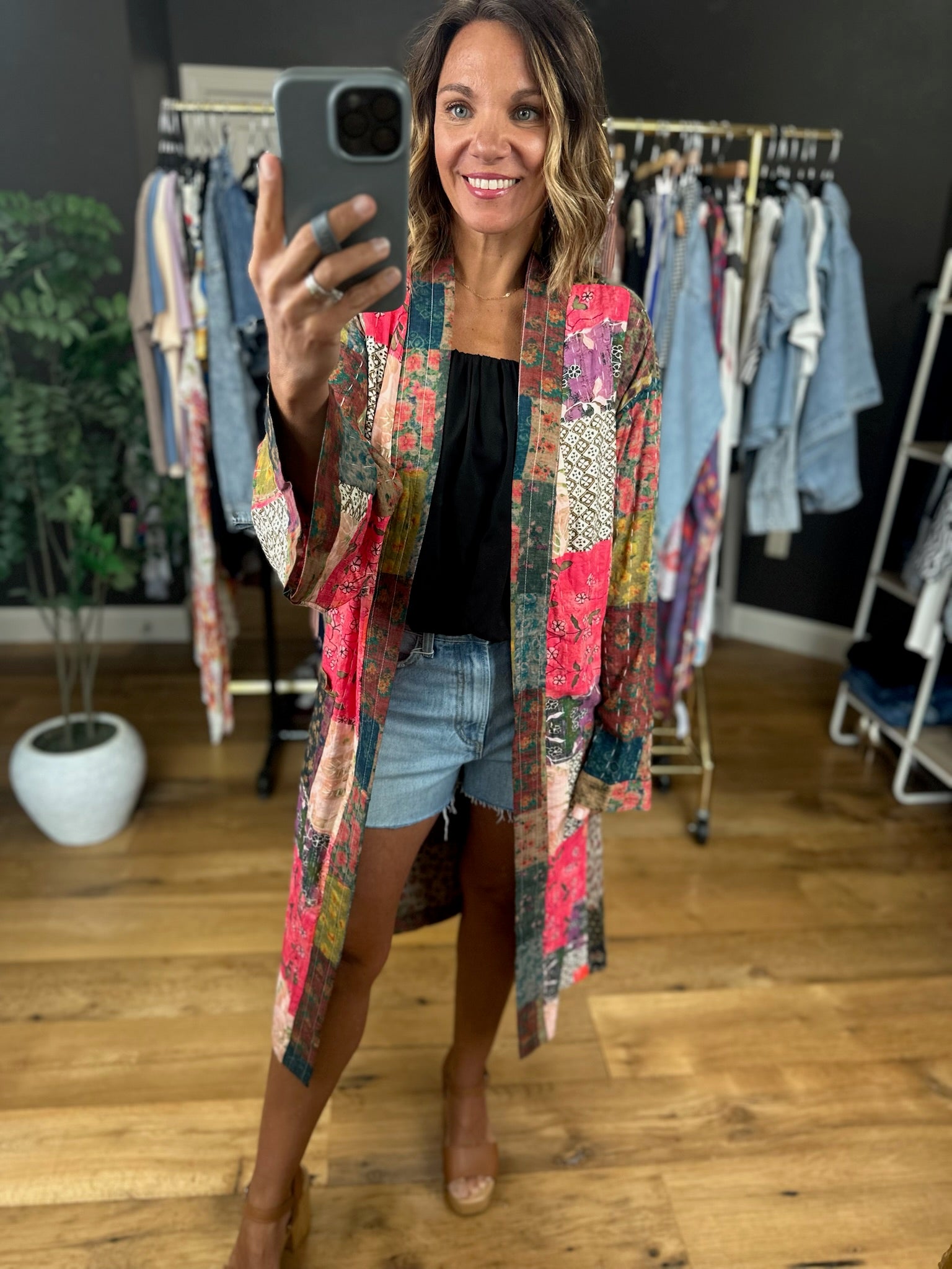 Way Beyond Patchwork Kimono-Sweaters-POL-Anna Kaytes Boutique, Women's Fashion Boutique in Grinnell, Iowa