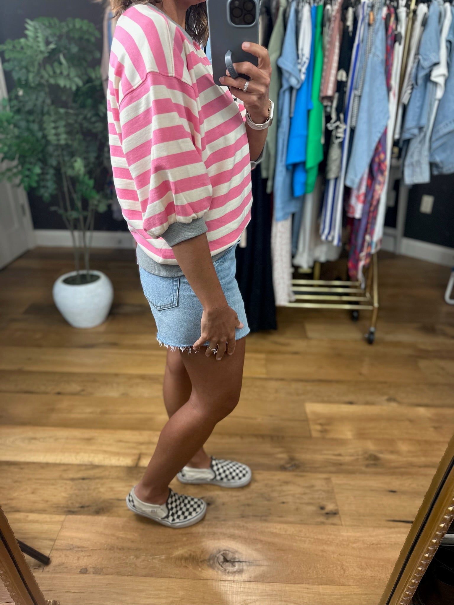 The Right Move Striped Top-Short Sleeves-Glam-Anna Kaytes Boutique, Women's Fashion Boutique in Grinnell, Iowa