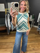 New Ideas Knit Top - Cream/Teal-Wishlist-Anna Kaytes Boutique, Women's Fashion Boutique in Grinnell, Iowa