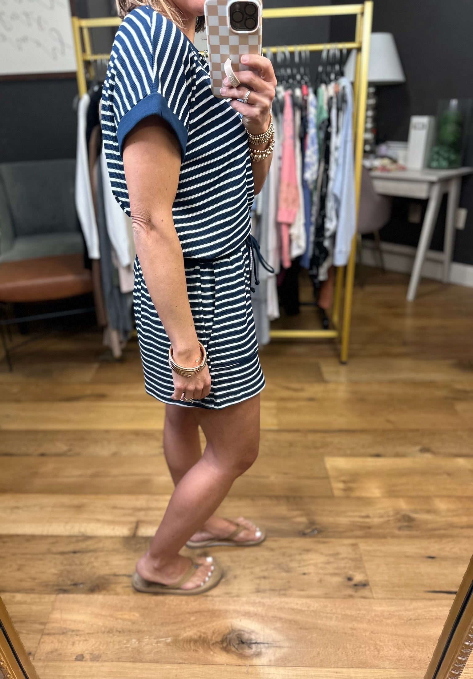 See This Through Pocket Short + Top Set - Navy/White-Wishlist-Anna Kaytes Boutique, Women's Fashion Boutique in Grinnell, Iowa