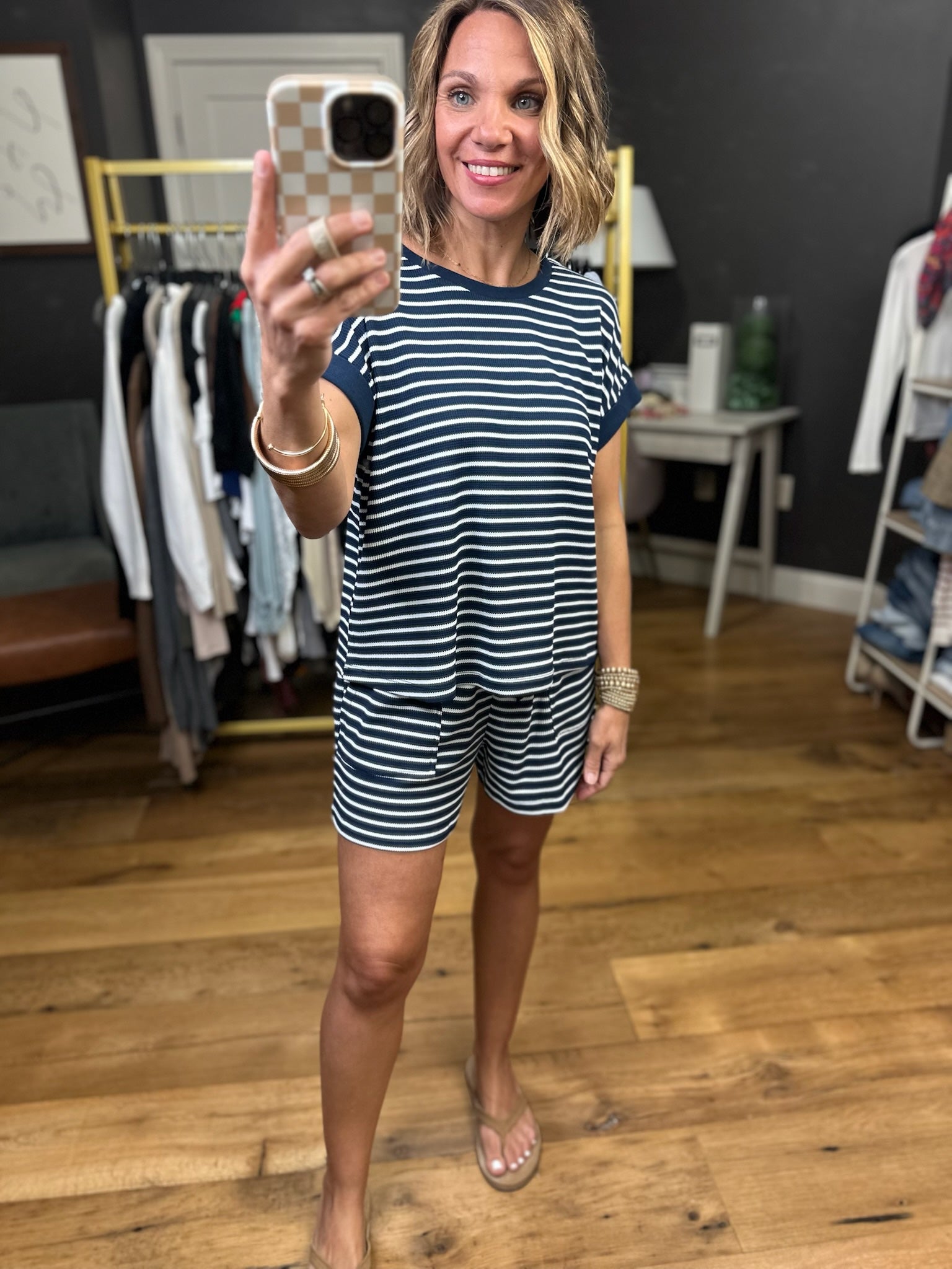 See This Through Pocket Short + Top Set - Navy/White-Wishlist-Anna Kaytes Boutique, Women's Fashion Boutique in Grinnell, Iowa