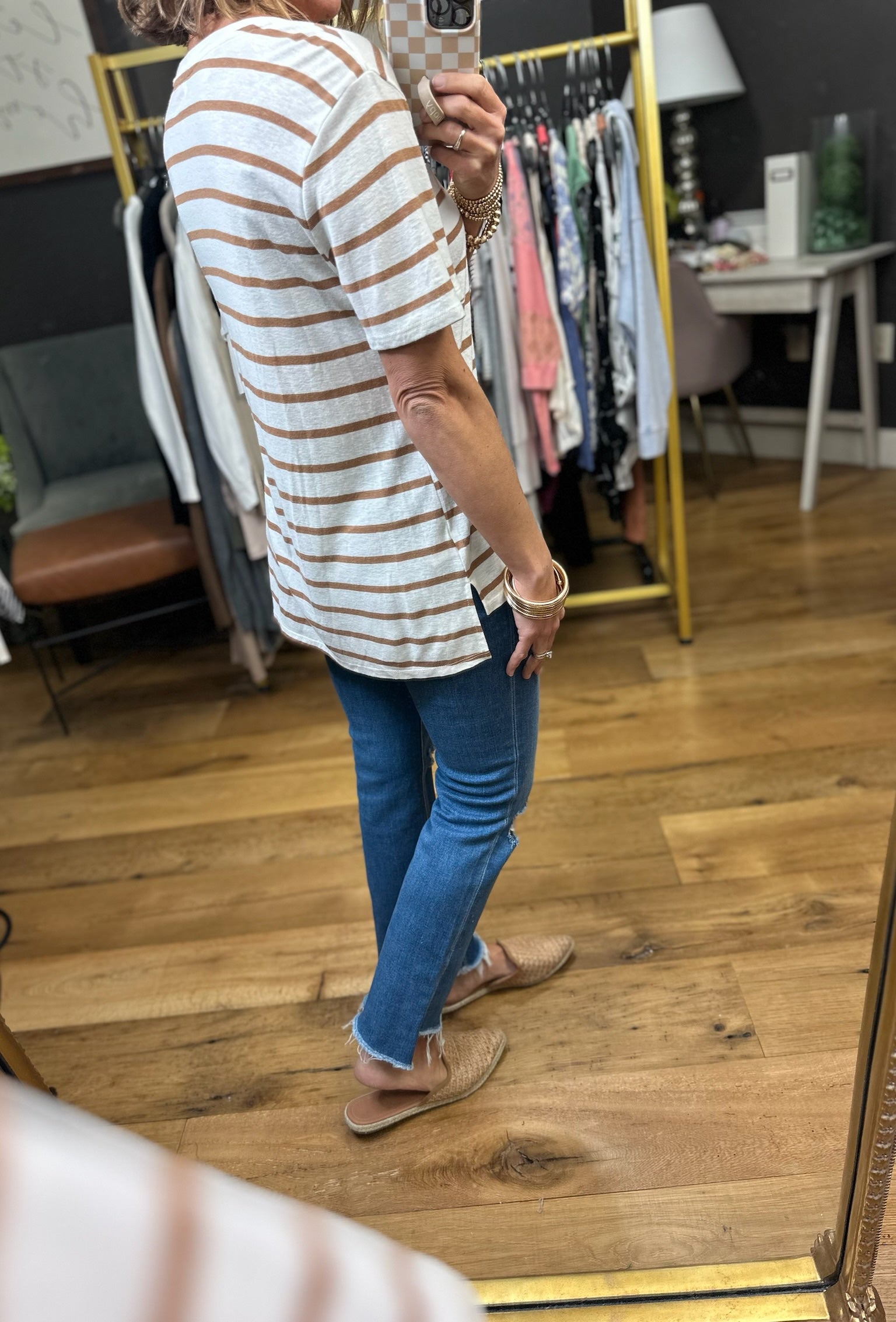 Usual Spot Striped V-Neck Top - Multiple Options-Be Cool-Anna Kaytes Boutique, Women's Fashion Boutique in Grinnell, Iowa