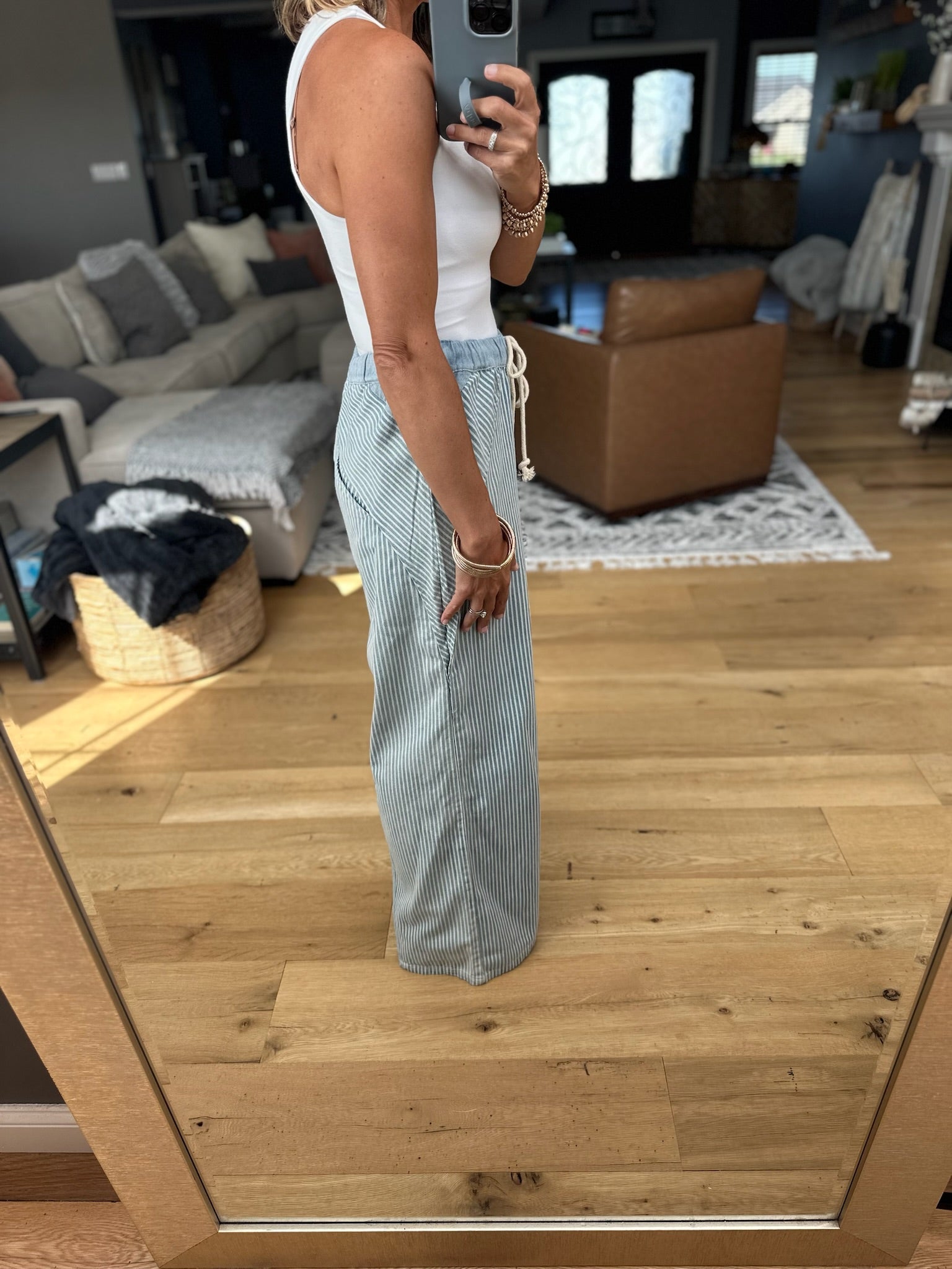 My Way Pin-Stripe Pant-Eesome-Anna Kaytes Boutique, Women's Fashion Boutique in Grinnell, Iowa