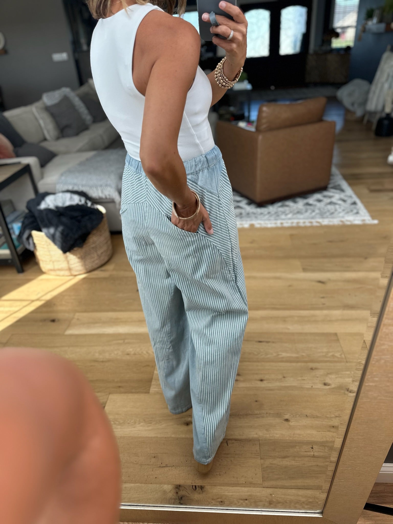 My Way Pin-Stripe Pant-Eesome-Anna Kaytes Boutique, Women's Fashion Boutique in Grinnell, Iowa