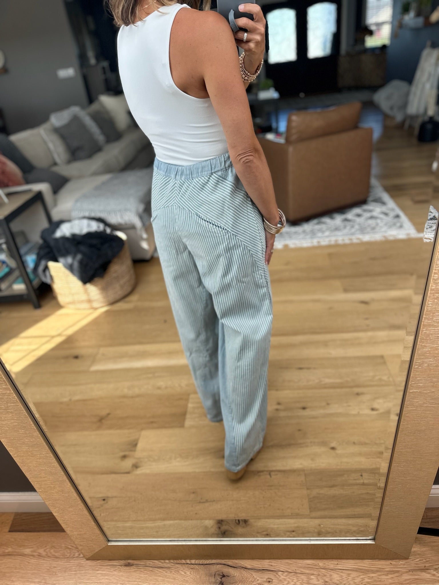 My Way Pin-Stripe Pant-Eesome-Anna Kaytes Boutique, Women's Fashion Boutique in Grinnell, Iowa