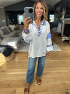 On My Feed V-Neck Pullover-Bucketlist-Anna Kaytes Boutique, Women's Fashion Boutique in Grinnell, Iowa