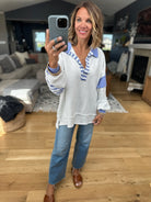 On My Feed V-Neck Pullover-Bucketlist-Anna Kaytes Boutique, Women's Fashion Boutique in Grinnell, Iowa