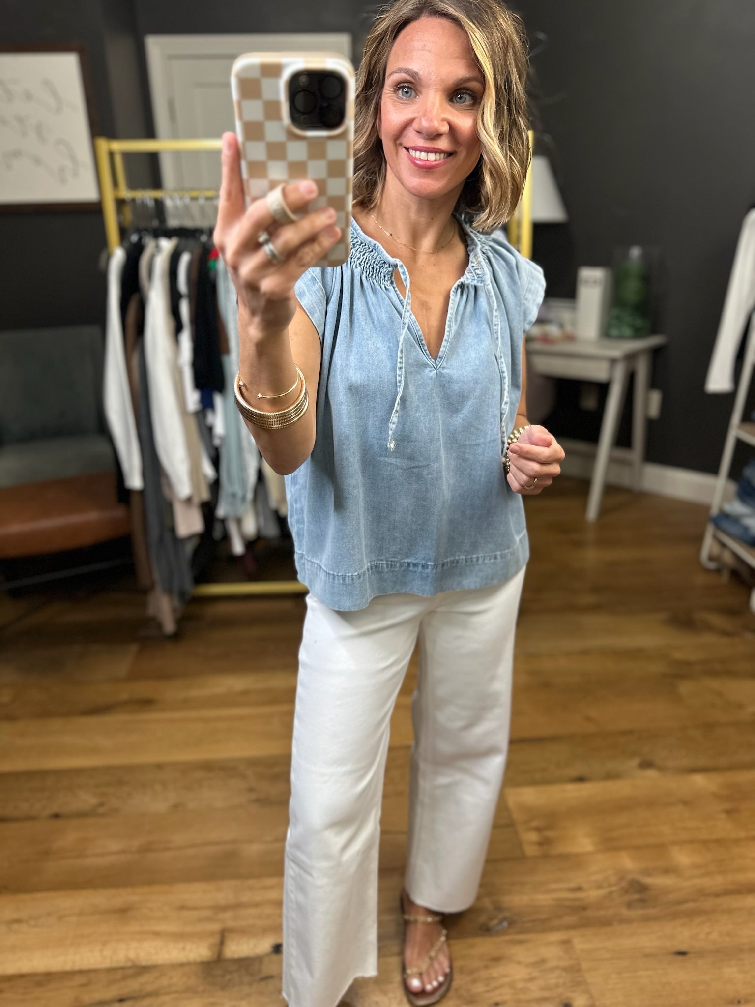 A Few Steps Back Denim Top-Wishlist-Anna Kaytes Boutique, Women's Fashion Boutique in Grinnell, Iowa