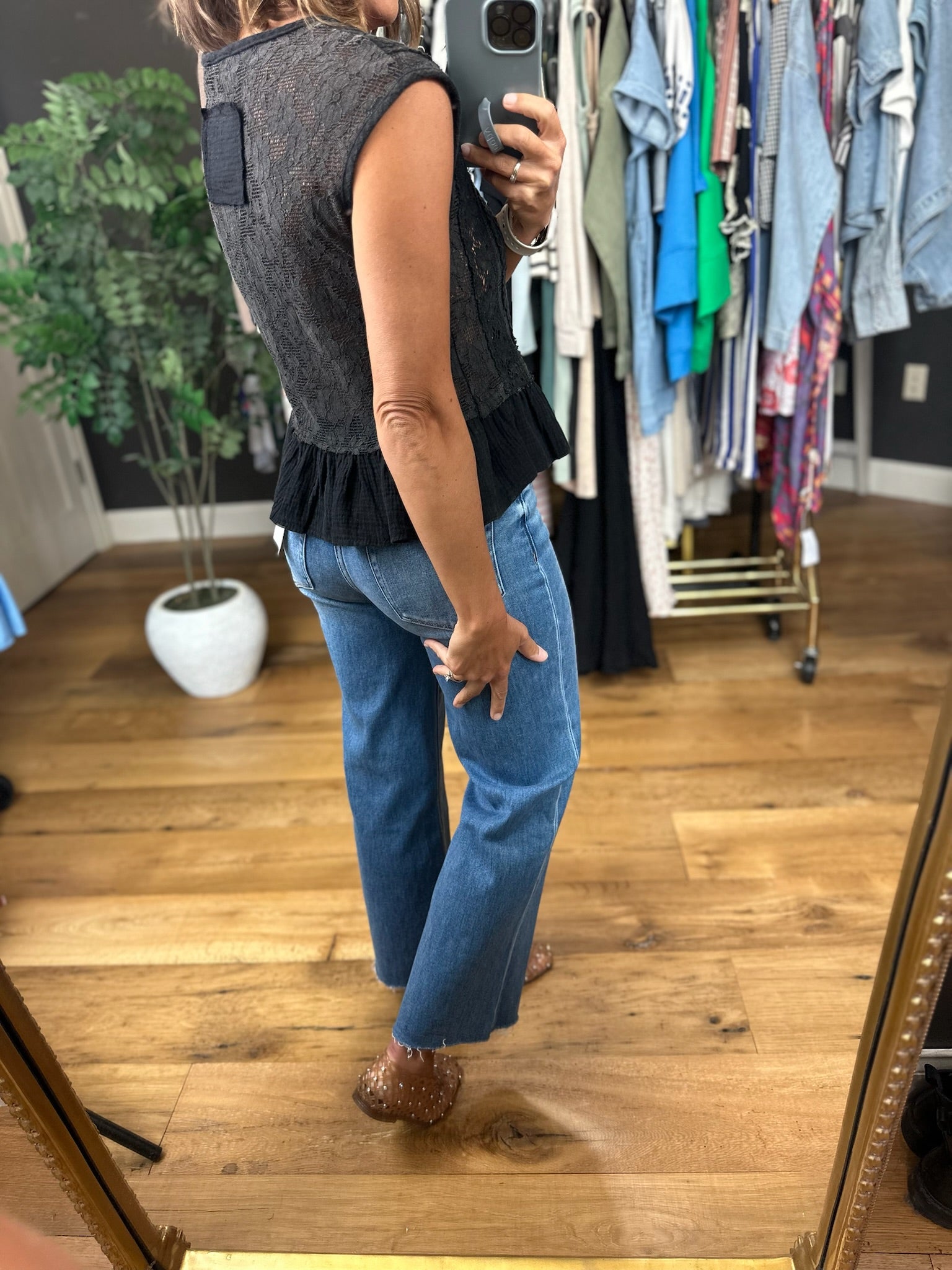 Placed In My Heart Lace Peplum Top-Short Sleeves-POL-Anna Kaytes Boutique, Women's Fashion Boutique in Grinnell, Iowa