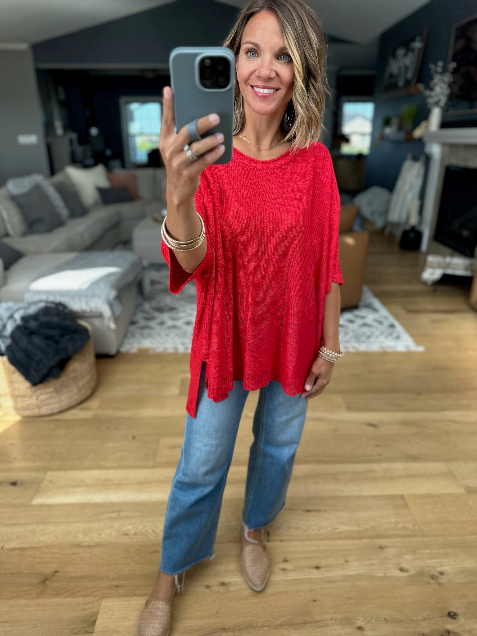 Knit In Nature Oversized Knit Top-Sweaters-Easel-Anna Kaytes Boutique, Women's Fashion Boutique in Grinnell, Iowa