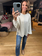 The Laynie Contrast-Stripe Long Sleeve Top-Long Sleeves-By Together-Anna Kaytes Boutique, Women's Fashion Boutique in Grinnell, Iowa