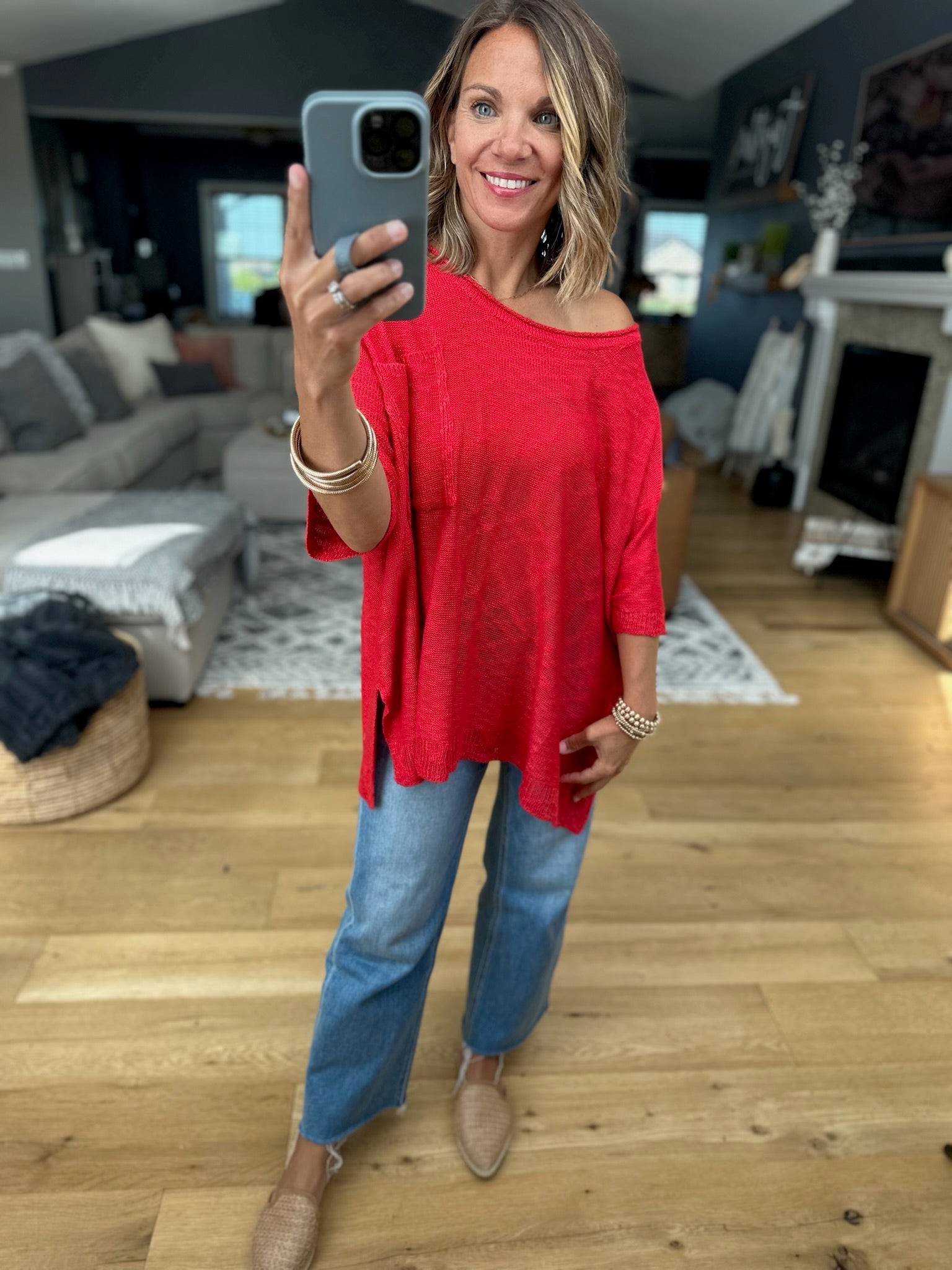 Knit In Nature Oversized Knit Top-Sweaters-Easel-Anna Kaytes Boutique, Women's Fashion Boutique in Grinnell, Iowa