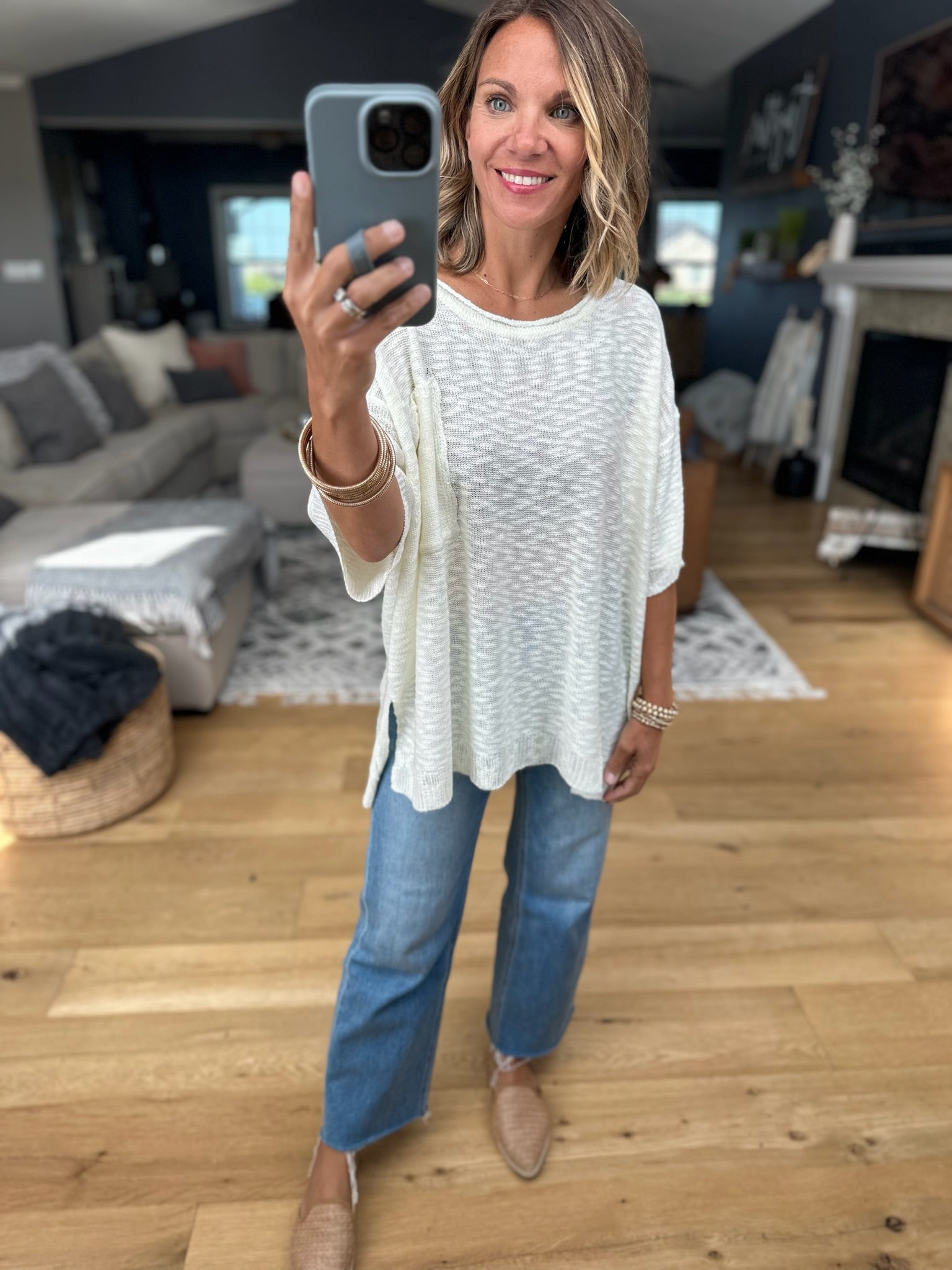 Knit In Nature Oversized Knit Top-Sweaters-Easel-Anna Kaytes Boutique, Women's Fashion Boutique in Grinnell, Iowa