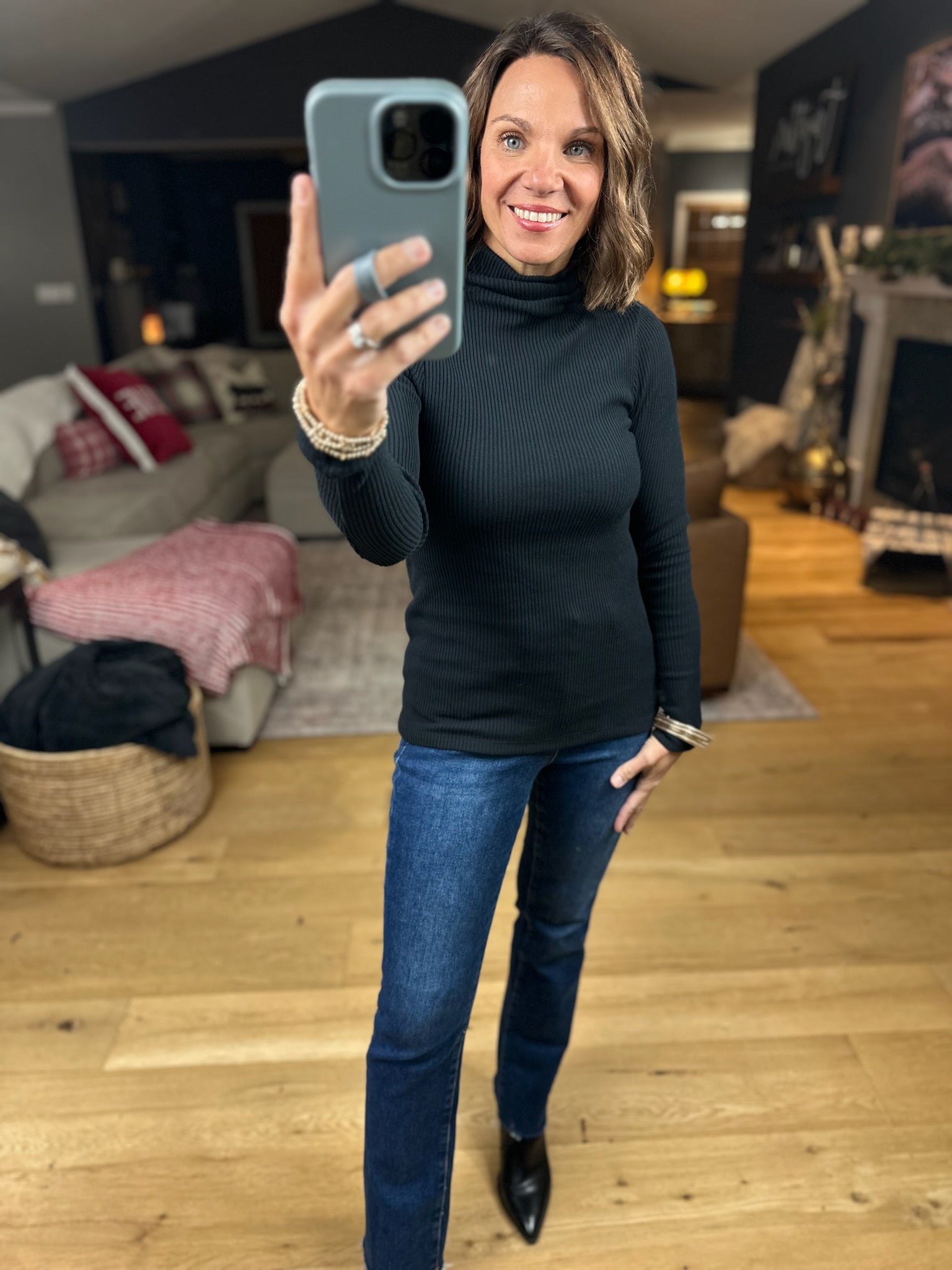 The Marissa Ribbed Turtle-Neck Top-Sweaters-By Together-Anna Kaytes Boutique, Women's Fashion Boutique in Grinnell, Iowa