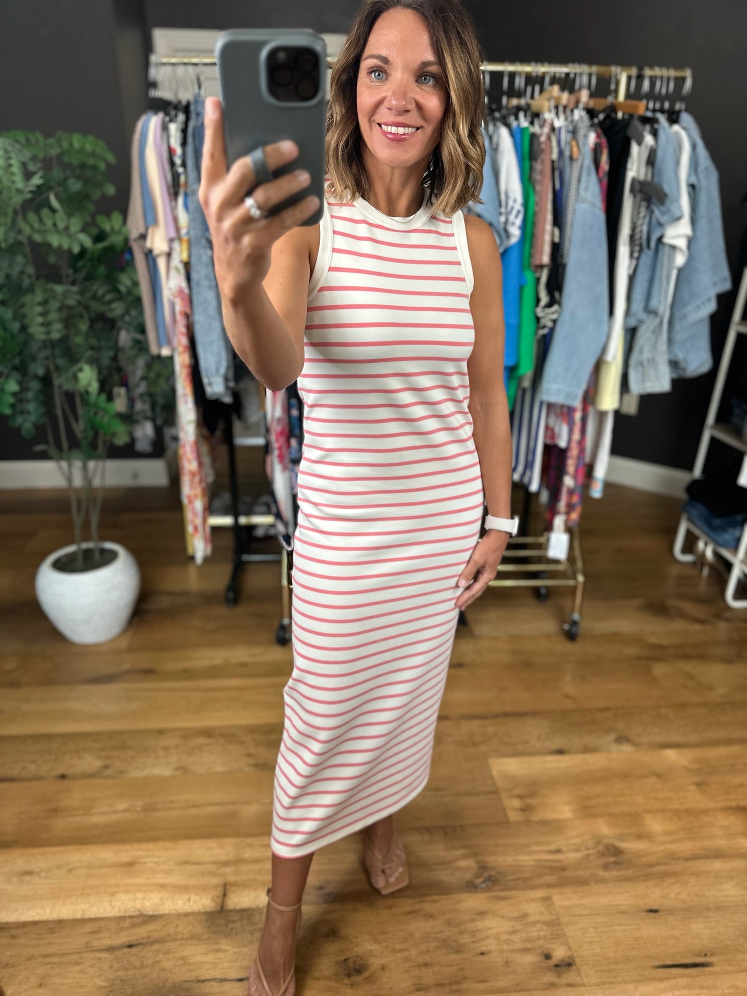 The Walter Striped Midi Dress-Dresses-Thread & Supply-Anna Kaytes Boutique, Women's Fashion Boutique in Grinnell, Iowa