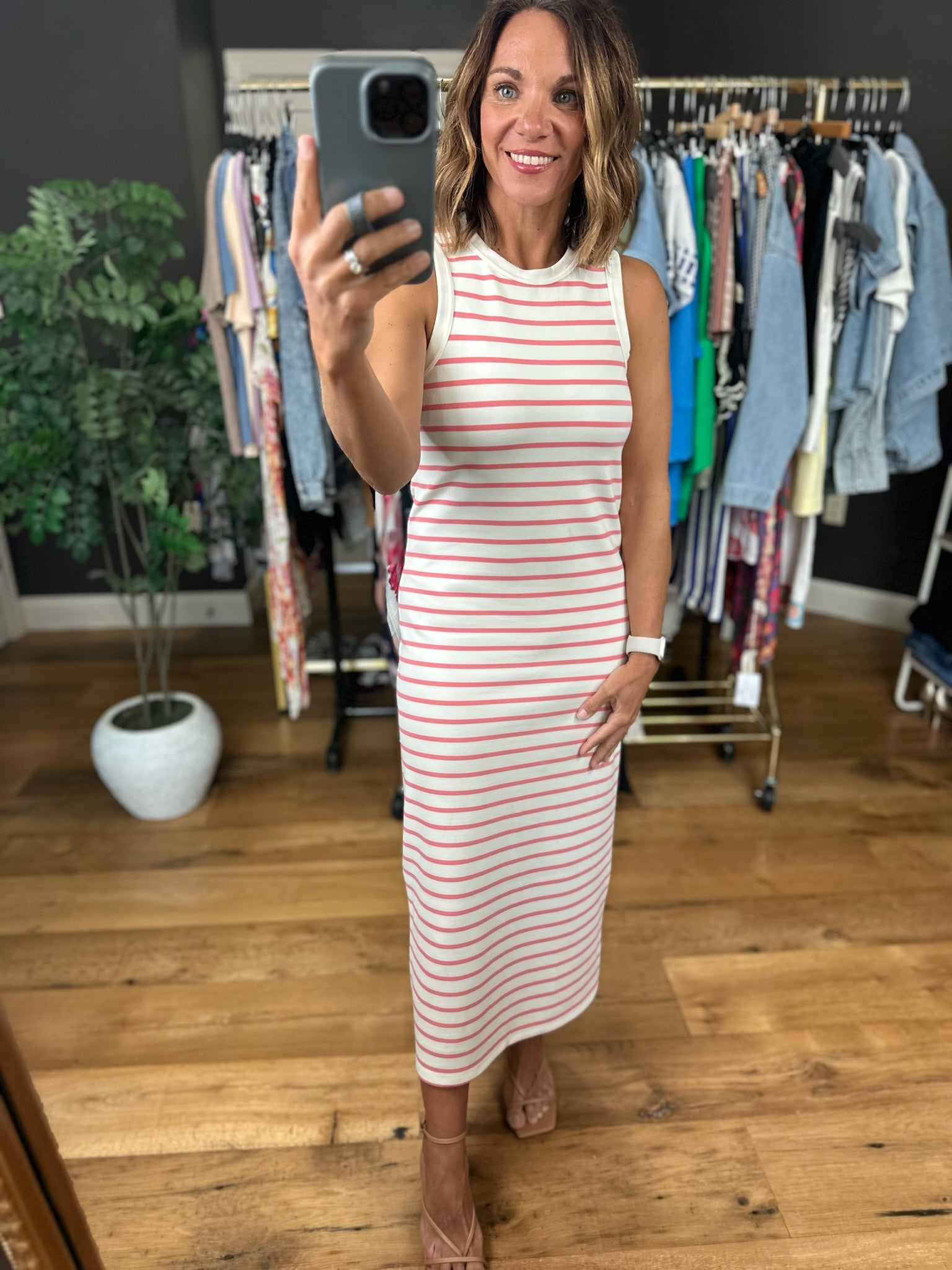 The Walter Striped Midi Dress-Dresses-Thread & Supply-Anna Kaytes Boutique, Women's Fashion Boutique in Grinnell, Iowa
